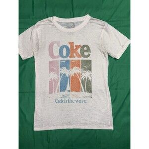 Coke Tee Womens Sz XS White Lightweight Babydoll Tee